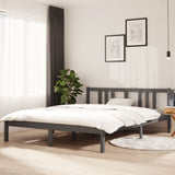 Bed Frame without Mattress Grey Solid Wood 150x200 cm