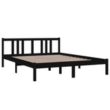 Bed Frame without Mattress Black Solid Wood 150x200 cm - Side View