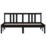 Bed Frame without Mattress Black Solid Wood 150x200 cm