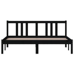 Bed Frame without Mattress Black Solid Wood 150x200cm King Size