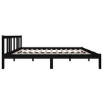 Bed Frame without Mattress Black Solid Wood 150x200cm King Size