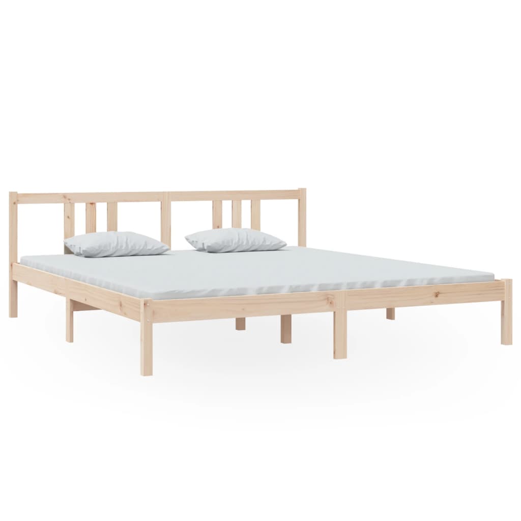 Bed Frame without Mattress Solid Wood 183x203 cm King