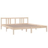 Bed Frame without Mattress Solid Wood 183x203 cm King