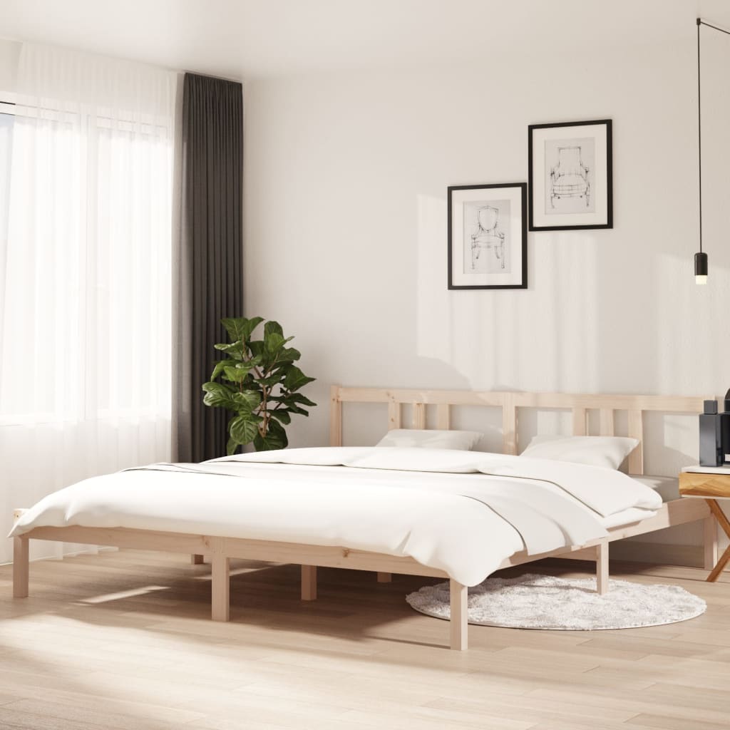 Bed Frame without Mattress Solid Wood 183x203 cm King