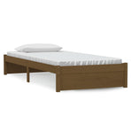 Bed Frame without Mattress Honey Brown Solid Wood 90x190 cm