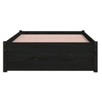 Bed Frame without Mattress Black Solid Wood 90x190 cm Single