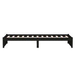 Bed Frame without Mattress Black Solid Wood 90x190 cm Single