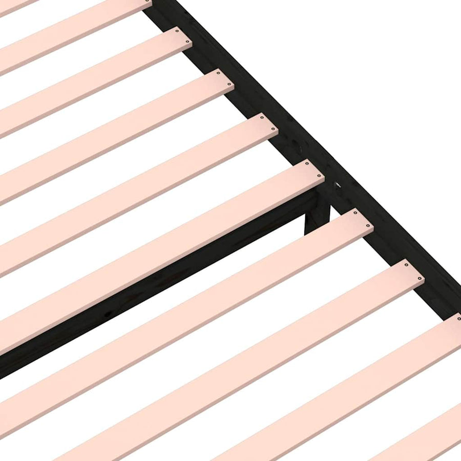 Bed Frame without Mattress Black Solid Wood 90x190 cm Single
