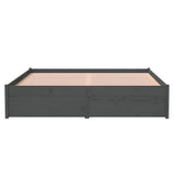 Bed Frame without Mattress Grey Solid Wood 135x190 cm - 45-Degree Angle