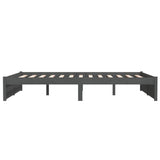 Bed Frame without Mattress Grey Solid Wood 135x190 cm