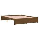 Bed Frame without Mattress Honey Brown Solid Wood 135x190 cm - Top-Down View