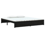 Bed Frame without Mattress Black Solid Wood 183x203 cm King
