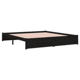 Bed Frame without Mattress Black Solid Wood 183x203 cm King - Top-Down View