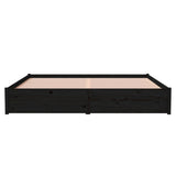 Bed Frame without Mattress Black Solid Wood 183x203 cm King - 45-Degree Angle