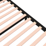 Bed Frame without Mattress Black Solid Wood 183x203 cm King - Close-Up Angle