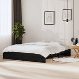 Bed Frame without Mattress Black Solid Wood 183x203 cm King