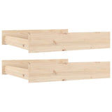 Bed Drawers 2 pcs Solid Wood Pine - Front View