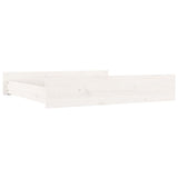 Bed Drawers 2 pcs White Solid Wood Pine - Side View