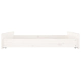 Bed Drawers 2 pcs White Solid Wood Pine - 45-Degree Angle