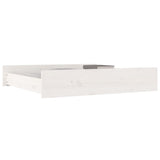 Bed Drawers 2 pcs White Solid Wood Pine - Rear View
