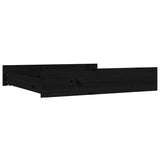 Bed Drawers 2 pcs Black Solid Wood Pine - Side View