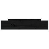 Bed Drawers 2 pcs Black Solid Wood Pine