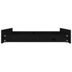 Bed Drawers 2 pcs Black Solid Wood Pine