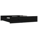 Bed Drawers 2 pcs Black Solid Wood Pine - Rear View