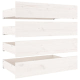 Bed Drawers 4 pcs White Solid Wood Pine - Front View