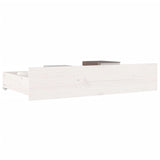 Bed Drawers 4 pcs White Solid Wood Pine - Rear View