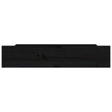Bed Drawers 4 pcs Black Solid Wood Pine