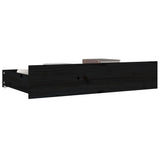Bed Drawers 4 pcs Black Solid Wood Pine - Rear View