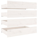 Bed Drawers 4 pcs White Solid Wood Pine - Front View