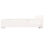 Bed Drawers 4 pcs White Solid Wood Pine