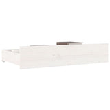 Bed Drawers 4 pcs White Solid Wood Pine