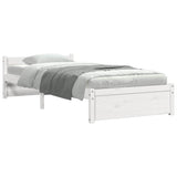 Bed Frame without Mattress White Solid Wood 90x190 cm - Top-Down View