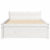 Bed Frame without Mattress White Solid Wood 90x190 cm - 45-Degree Angle