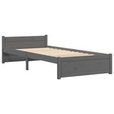 Bed Frame without Mattress Grey Solid Wood 90x190 cm