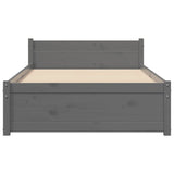 Bed Frame without Mattress Grey Solid Wood 90x190 cm - Top-Down View