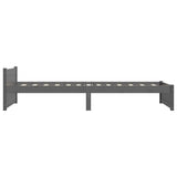 Bed Frame without Mattress Grey Solid Wood 90x190 cm - 45-Degree Angle