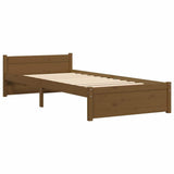 Bed Frame without Mattress Honey Brown Solid Wood 90x190 cm - Side View