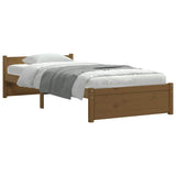 Bed Frame without Mattress Honey Brown Solid Wood 90x190 cm