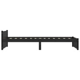Bed Frame without Mattress Black Solid Wood 90x190 cm - 45-Degree Angle