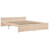Bed Frame without Mattress Solid Wood 135x190 cm - Side View