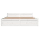 Bed Frame without Mattress White Solid Wood 135x190 cm