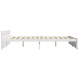 Bed Frame without Mattress White Solid Wood 135x190 cm