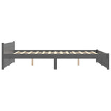 Bed Frame without Mattress Grey Solid Wood 135x190 cm