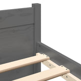 Bed Frame without Mattress Grey Solid Wood 135x190 cm - Close-Up Angle