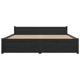 Bed Frame without Mattress Black Solid Wood 135x190 cm - Top-Down View