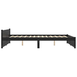 Bed Frame without Mattress Black Solid Wood 135x190 cm